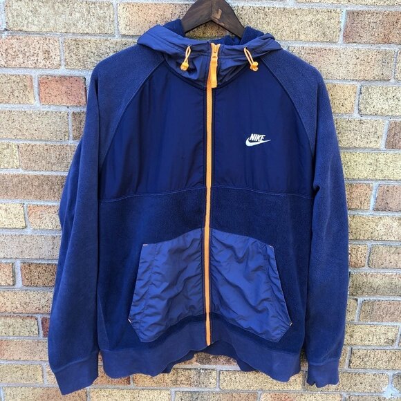 Nike Polar Fleece Zip Up Hoodie Midnight Navy XL - Picture 3 of 8